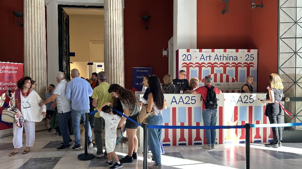 View from Art Athina 2025 exhibition hall at Zappeion
